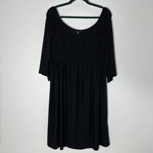 Tiana B Dress Womens L Black Empire Waist Stretchy Knit Closet Staple Modern